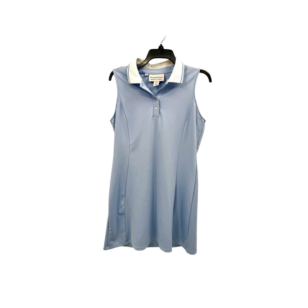 Tommy Bahama Racket and Paddle Light Blue and White Collared Tennis Dress Size M